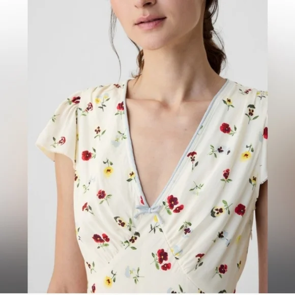 Gap x Doen Collab Floral Midi Dress Size 2 EUC - Picture 4 of 8